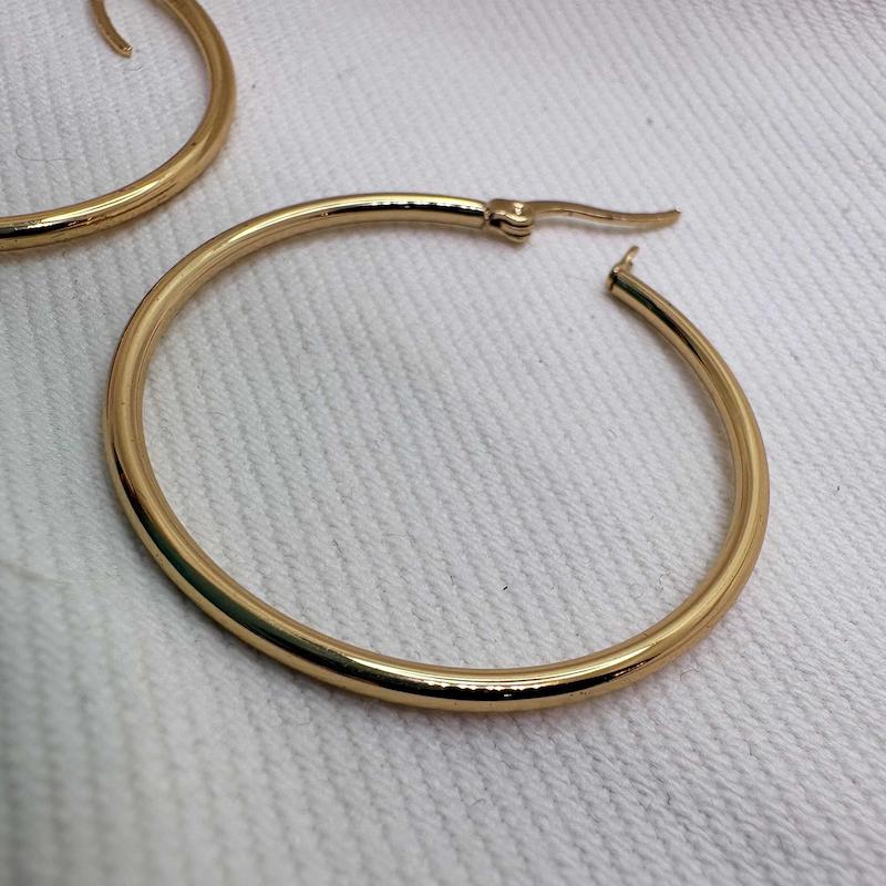 گوشواره استیل حلقه‌ای ساده سایز بزرگ