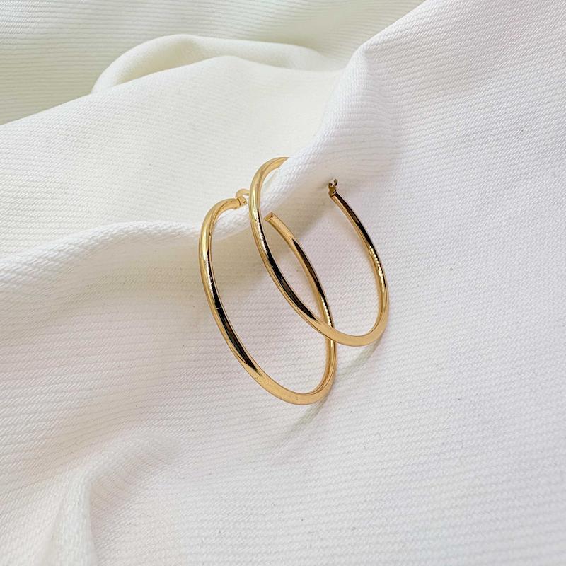 گوشواره استیل حلقه‌ای ساده سایز بزرگ