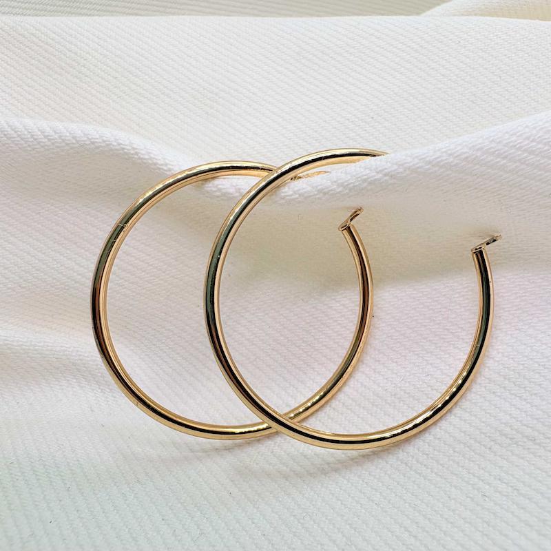 گوشواره استیل حلقه‌ای ساده سایز بزرگ