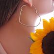 گوشواره استیل حلقه‌ای طرح «قلب بزرگ» (Heart Hoops) | 6 سانتی