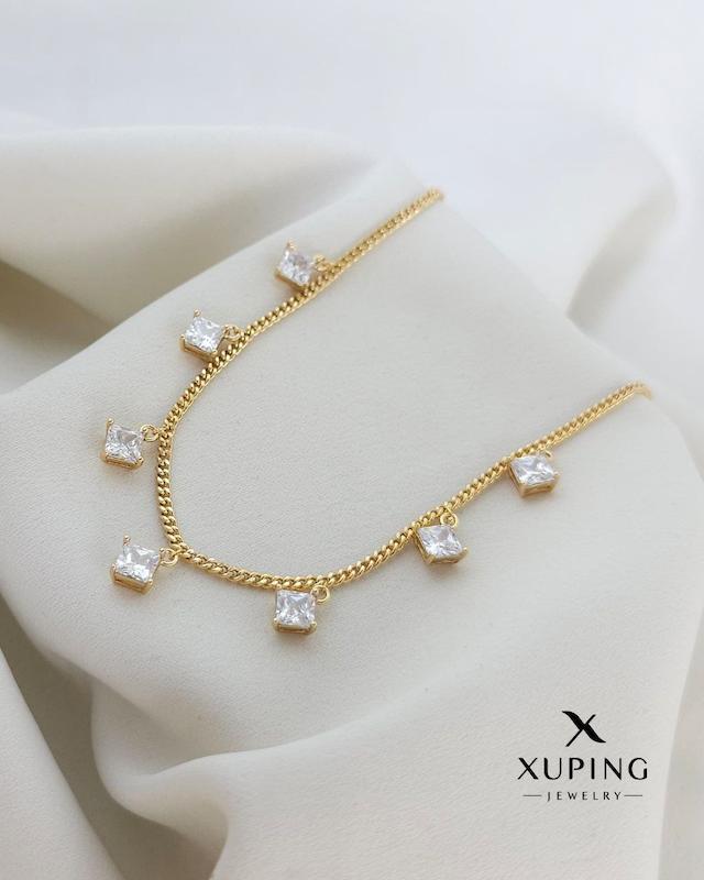 گردنبند ژوپینگ طرح آویزهای مربعی درخشان