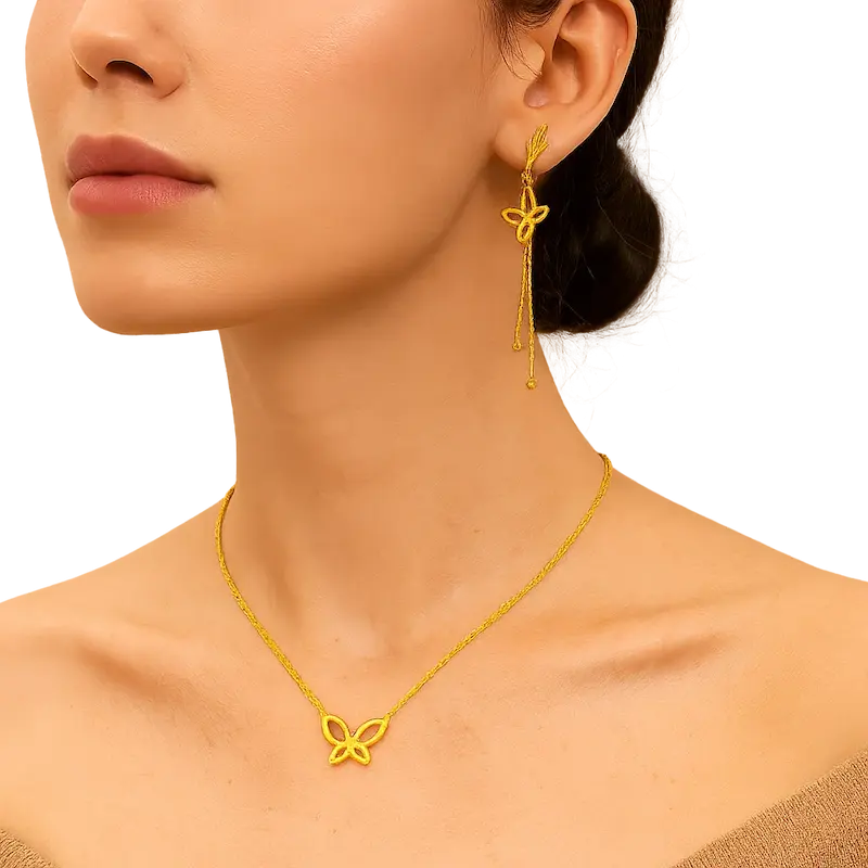 نیم‌ست ژوپینگ طرح پروانه آویزدار