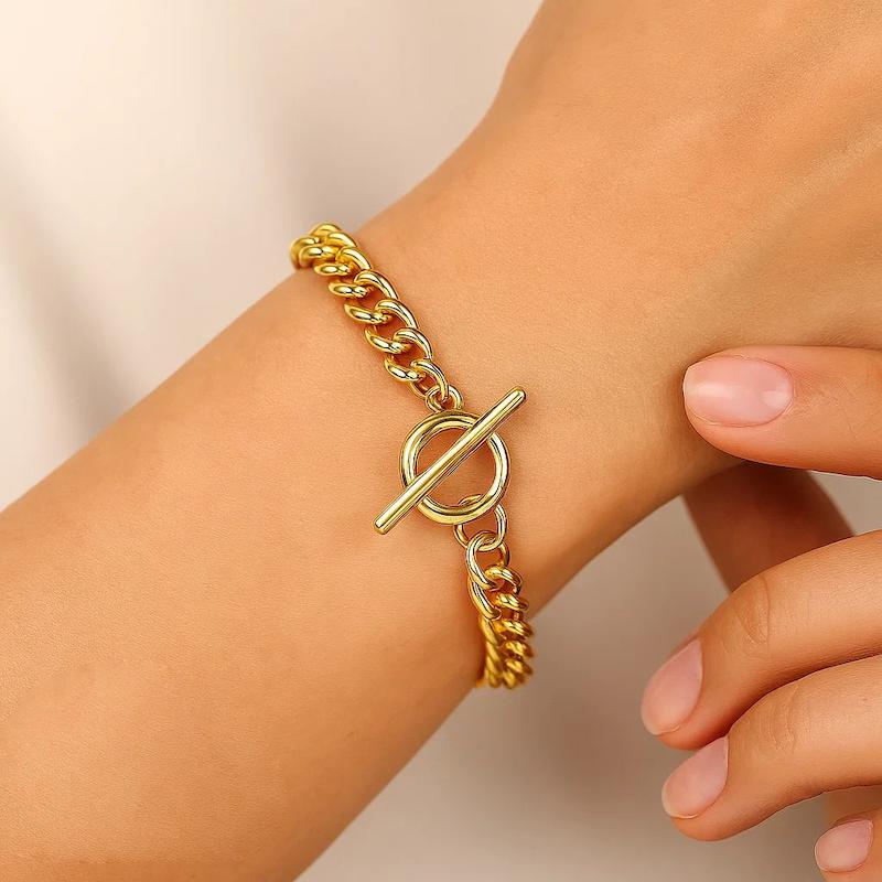 دستبند ژوپینگ زنانه طرح کارتیه (کارتیر) با قفل T | رنگ ثابت و ضد حساسیت