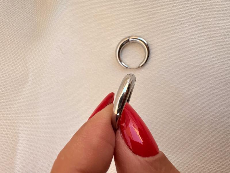گوشواره ساده پهن سایز کوچک سیلور