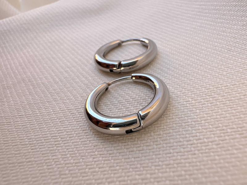 گوشواره ساده پهن سایز کوچک سیلور
