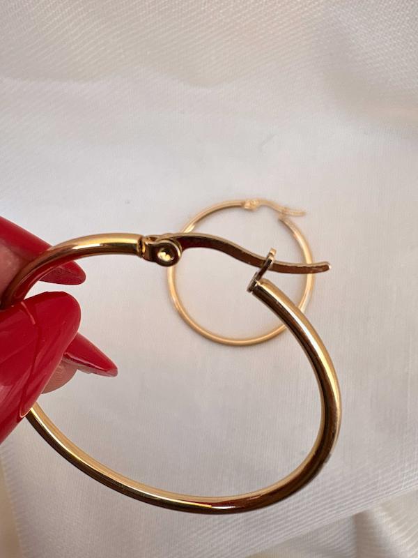 گوشواره حلقه ای ساده استیل سایزهای مختلف