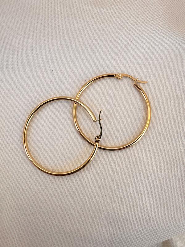 گوشواره حلقه ای ساده استیل سایزهای مختلف