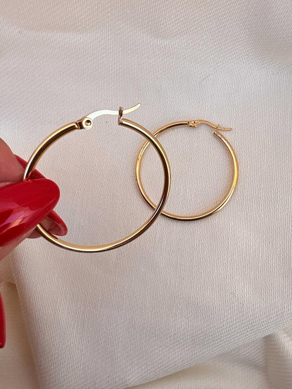گوشواره حلقه ای ساده استیل سایزهای مختلف