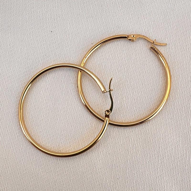 گوشواره حلقه ای ساده استیل سایزهای مختلف