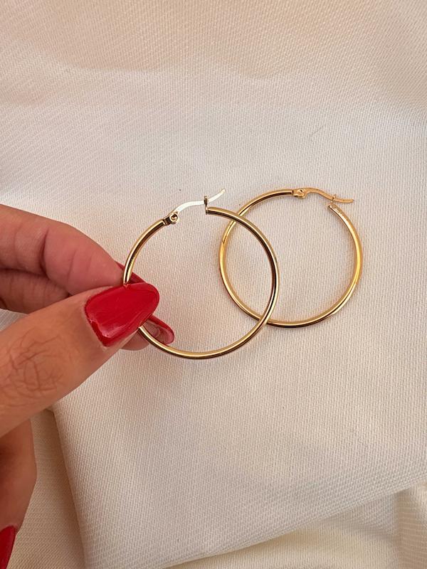 گوشواره حلقه ای ساده استیل سایزهای مختلف