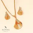 نیم‌ست زنانه طلایی طرح برگ نگین‌دار مجلسی – Xuping