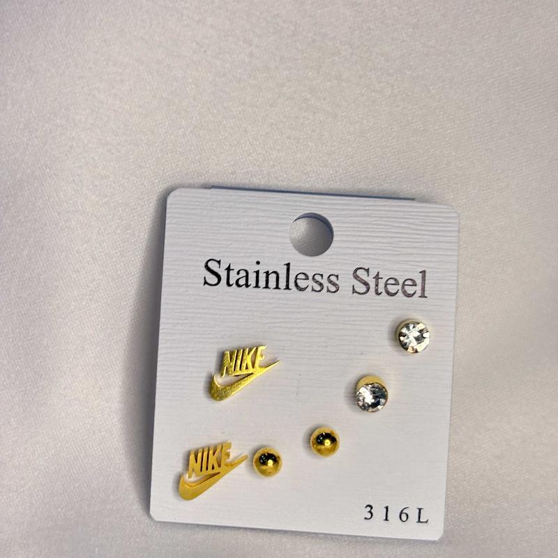 پک گوشواره استیل طلایی کد 03