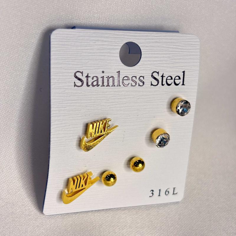 پک گوشواره استیل طلایی کد 03