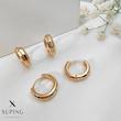 گوشواره حلقه‌ای ژوپینگ طلایی براق