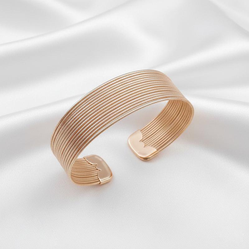 بنگل ژوپینگ پهن رزگلد شیاردار سایز کوچک (کاف)