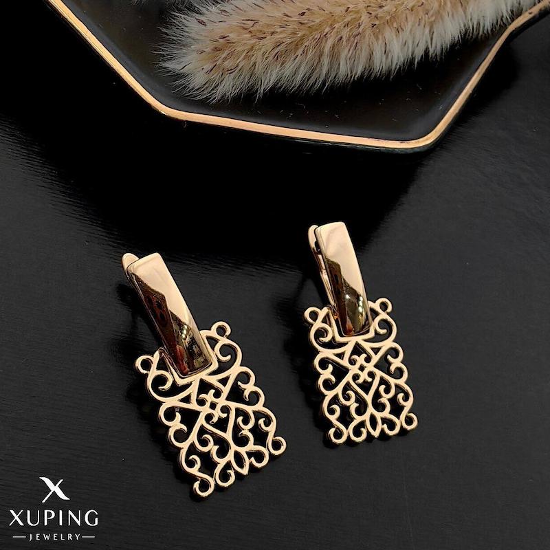 گوشواره ژوپینگ طرح اسلیمی مستطیلی