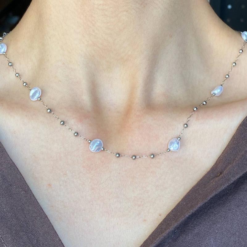 گردنبند مرواریدی گوی دار 