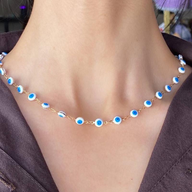 گردنبند چشم نظر آبی روشن