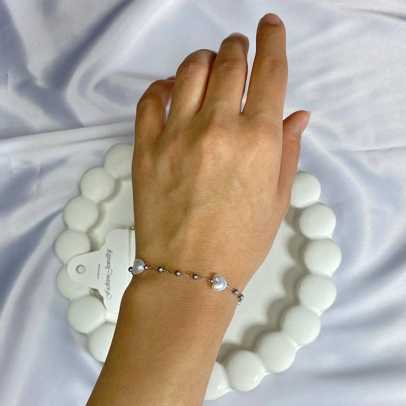 دستبند مروارید قلب