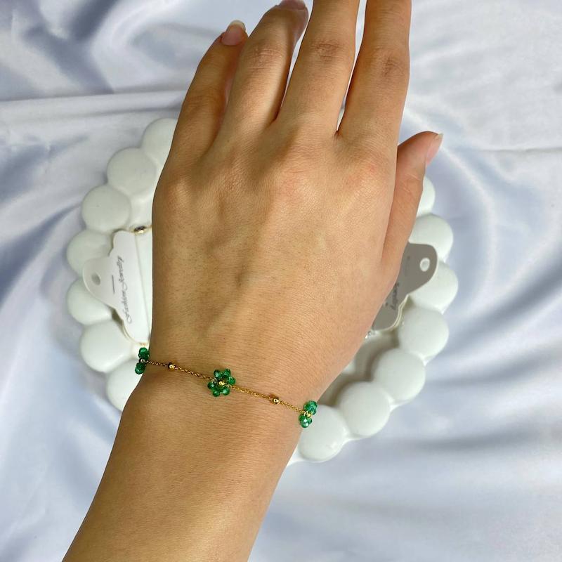 دستبند منجوقی گل 