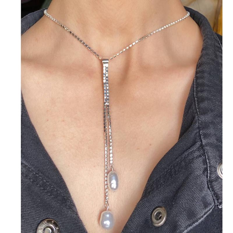 گردنبند تنیسی مروارید پرورشی