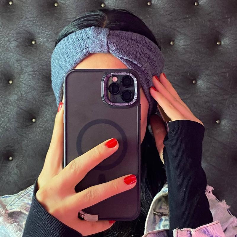 هد بند پاپیونی بافت طوسی