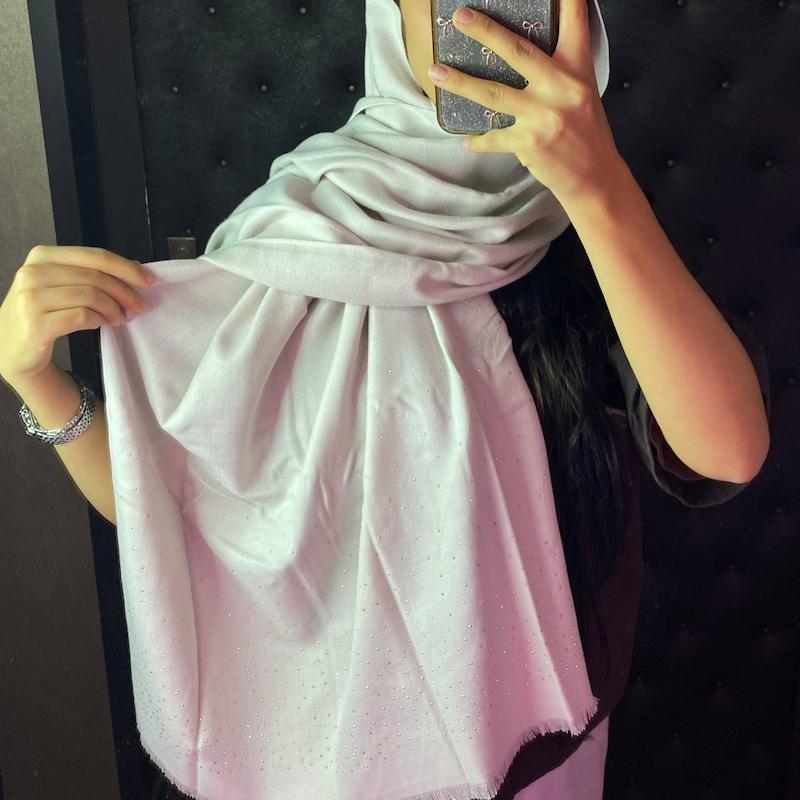 شال کرپ نگین دار 