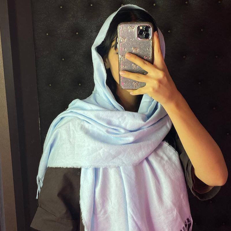 شال موهر آبی روشن