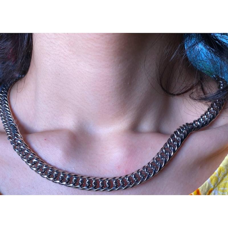 گردنبند کوبایی نقره ای