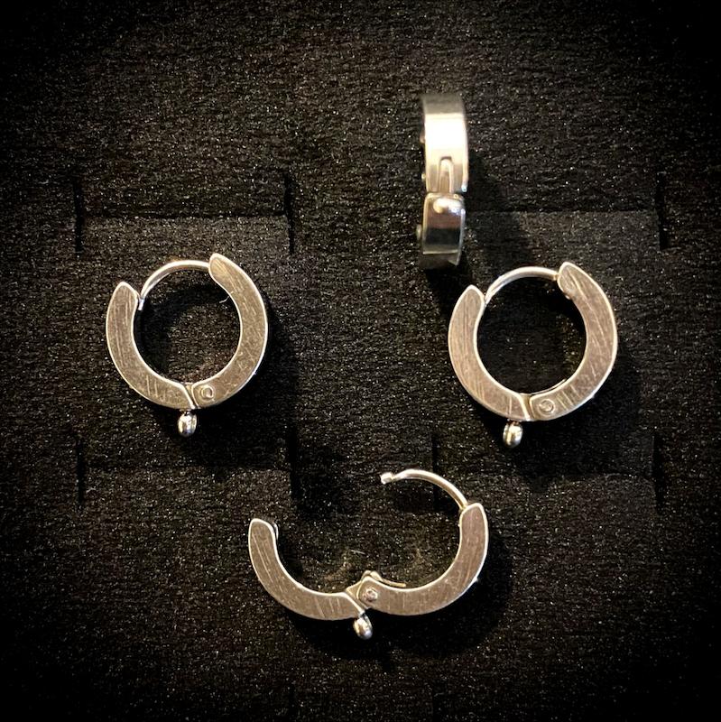 پایه گوشواره استیل نقره ای کد 110
