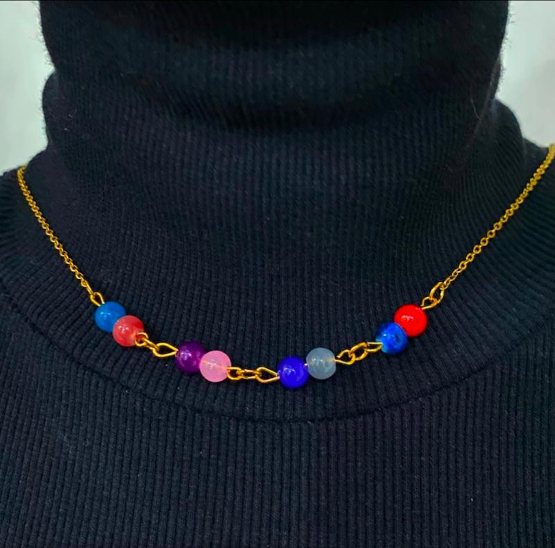 گردنبند زنجیر و مهره
