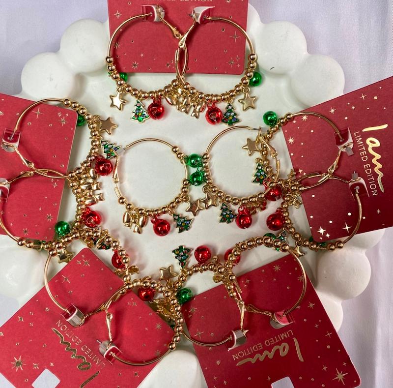 گوشواره حلقه ای چارم کریسمسی 