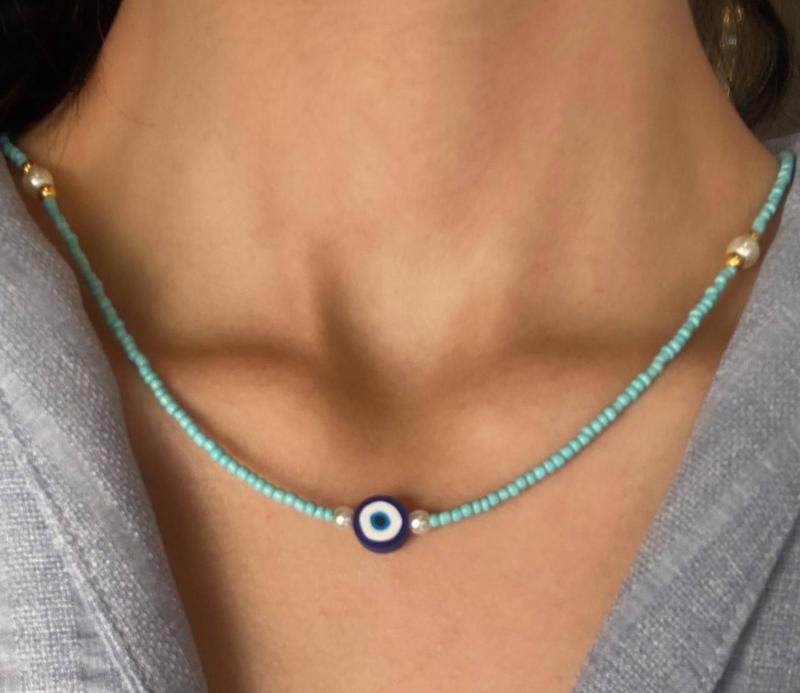 گردنبند مهره ای چشم نظر 