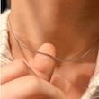 گردنبند استیل ماری لوله ای نقره ای 