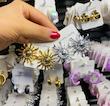 گوشواره خورشید طلایی و نقره ای