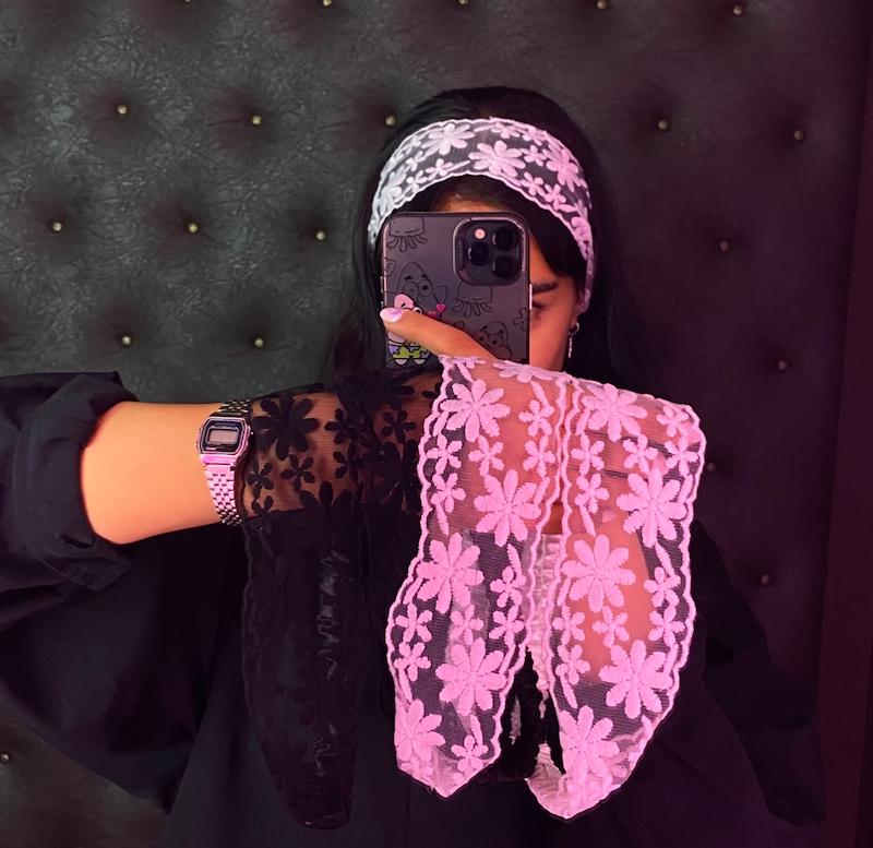 هد بند تابستانه تور طرح گل 