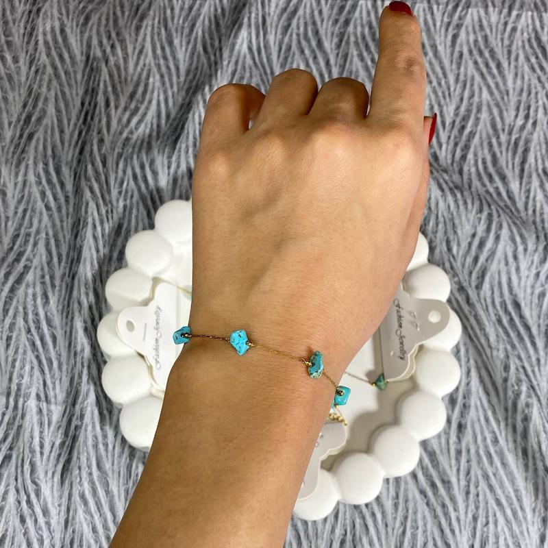 دستبند سنگ فیروزه 