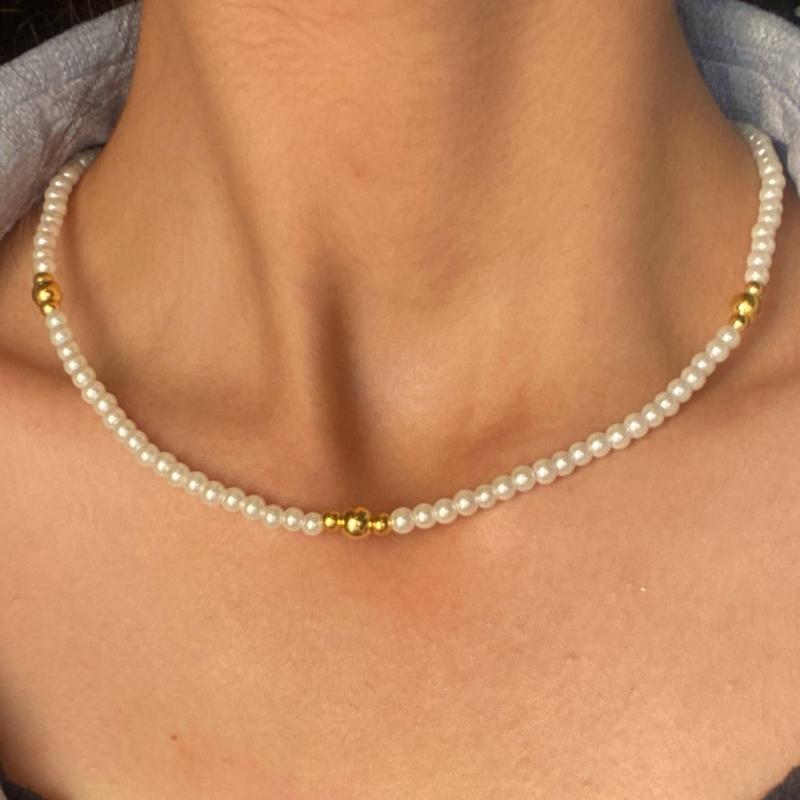گردنبند مروارید و گوی کوچک