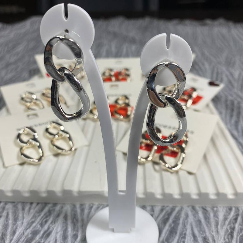 گوشواره اینترلاک نقره ای