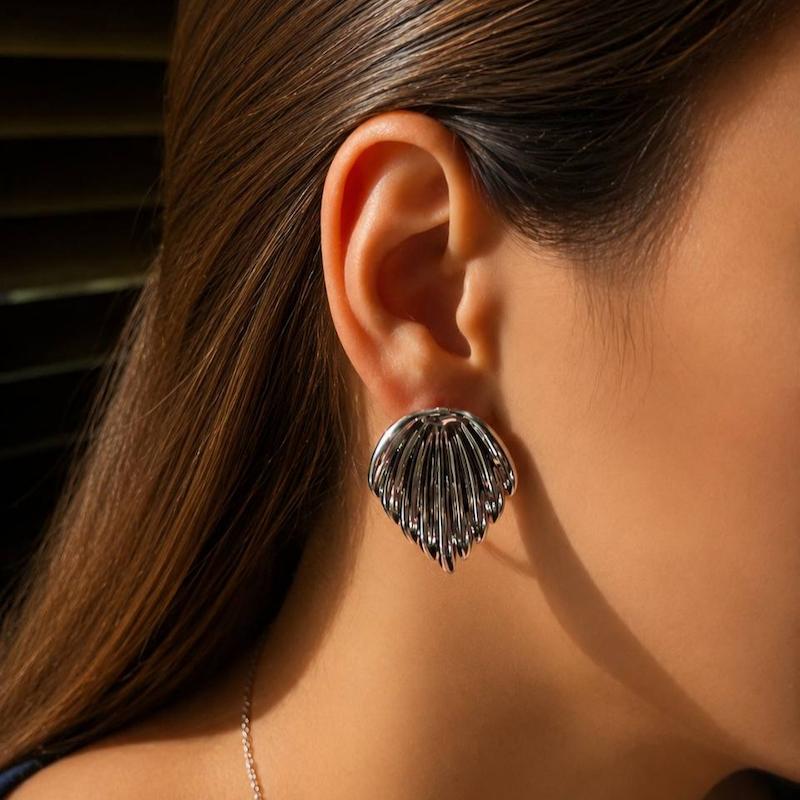 گوشواره طلایی و نقره ای کد 1103