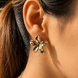 گوشواره گل طلایی و نقره ای