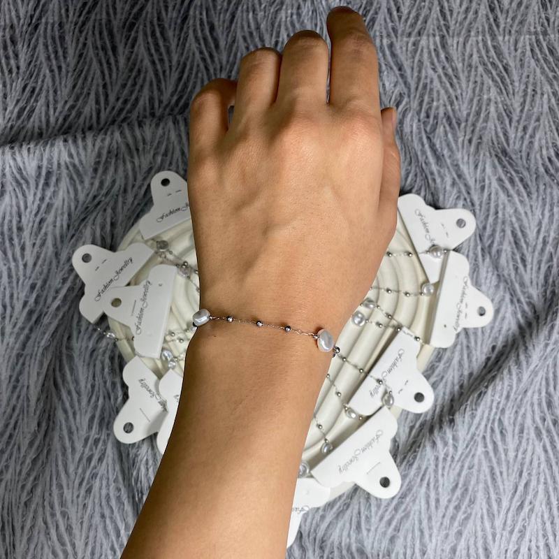 دستبند مروارید گوی دار