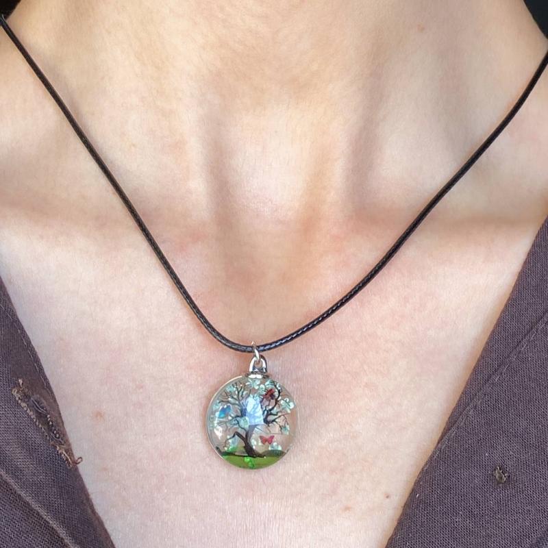 گردنبند رزینی دایره کوچک 