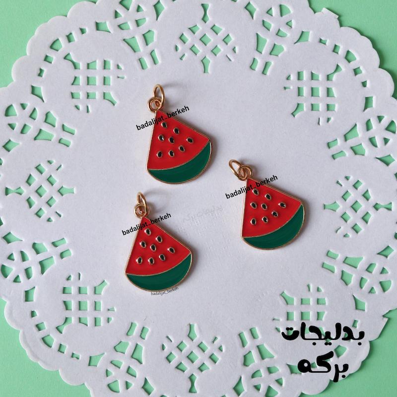 پلاک هندوانه یلدایی با حلقه استیل