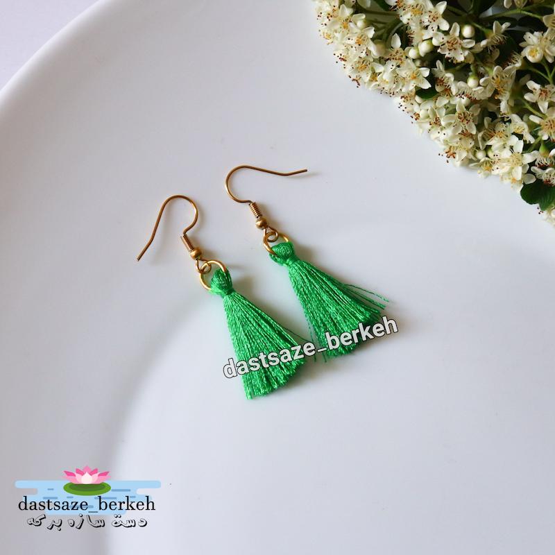 گوشواره یلدایی منگوله ای سبز 