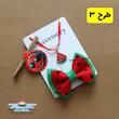 گیفت یلدایی شامل گردنبند هندوانه یلدا و گیره مو پاپیونی هندونه و فال حافظ . گیفت دانش آموزان . گیفت حروف کلاس اول