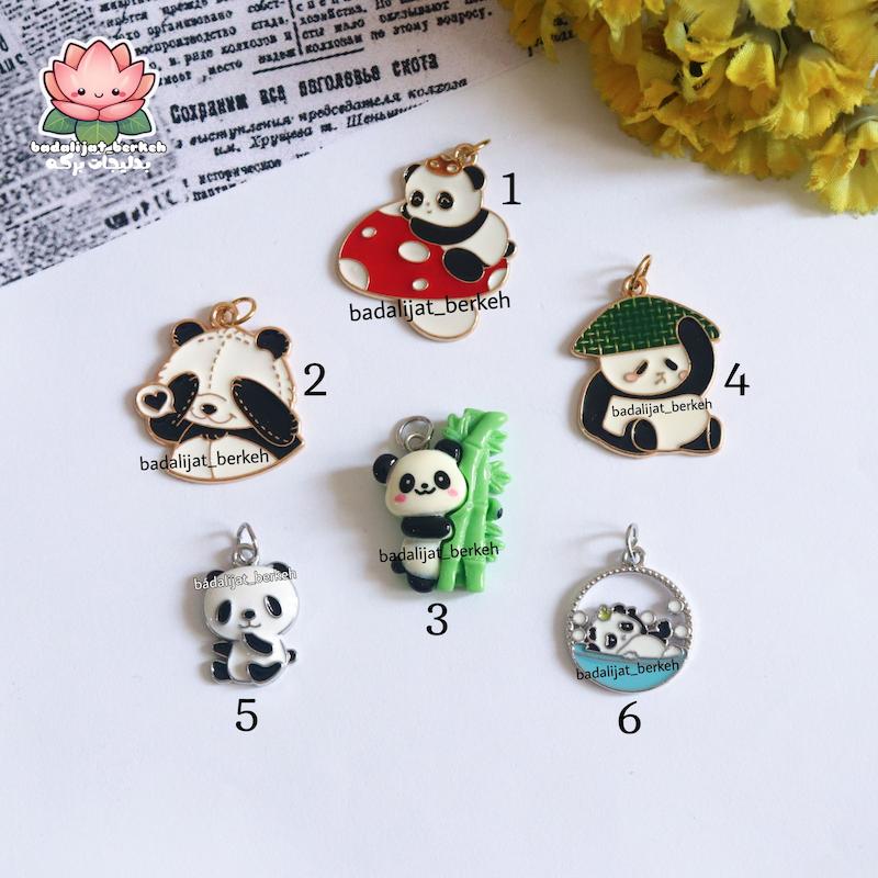 پلاک پاندا با حلقه استیل . پلاک فانتزی . گردنبند پاندا