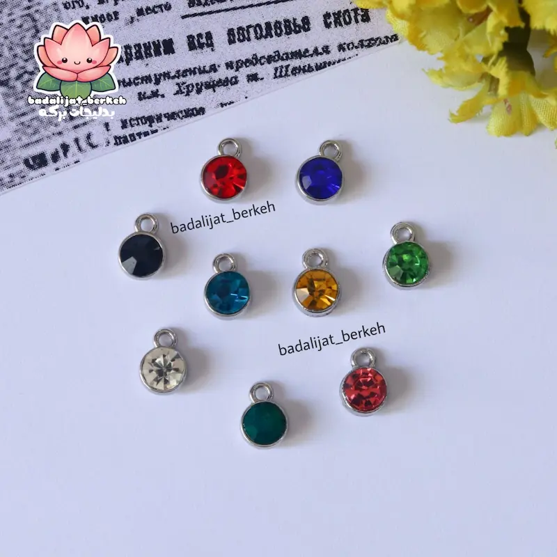 پلاک جواهری کوچک با حلقه استیل