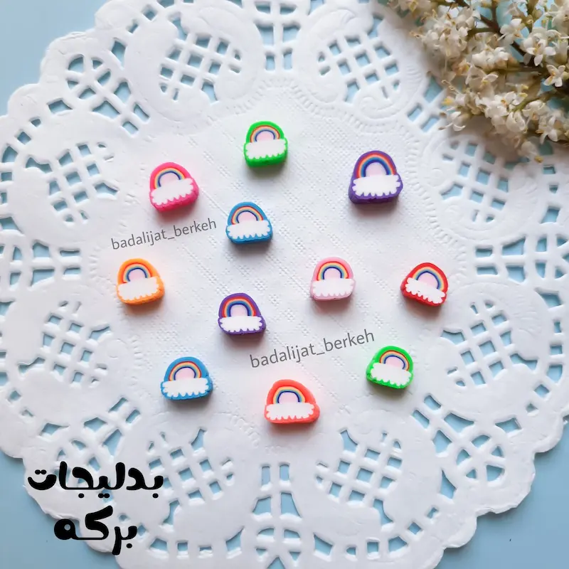 مهره فیمو طرح رنگین کمان ( 10 عددی )