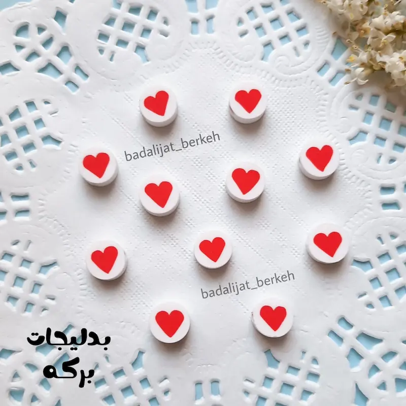 مهره فیمو طرح قلبی ( 10 عددی )